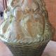 Italian carafe genius glass bottle from Empoli 60s 70s.