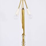 Bakalowits floor lamp from Vienna in solid brass with a glass handle, Austria, 1950s.