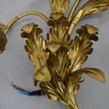 Ensemble de deux appliques murales dorées, Italie, 1960