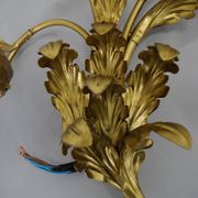 Set of Two Gilt Wall Lamps, Italy, 1960s