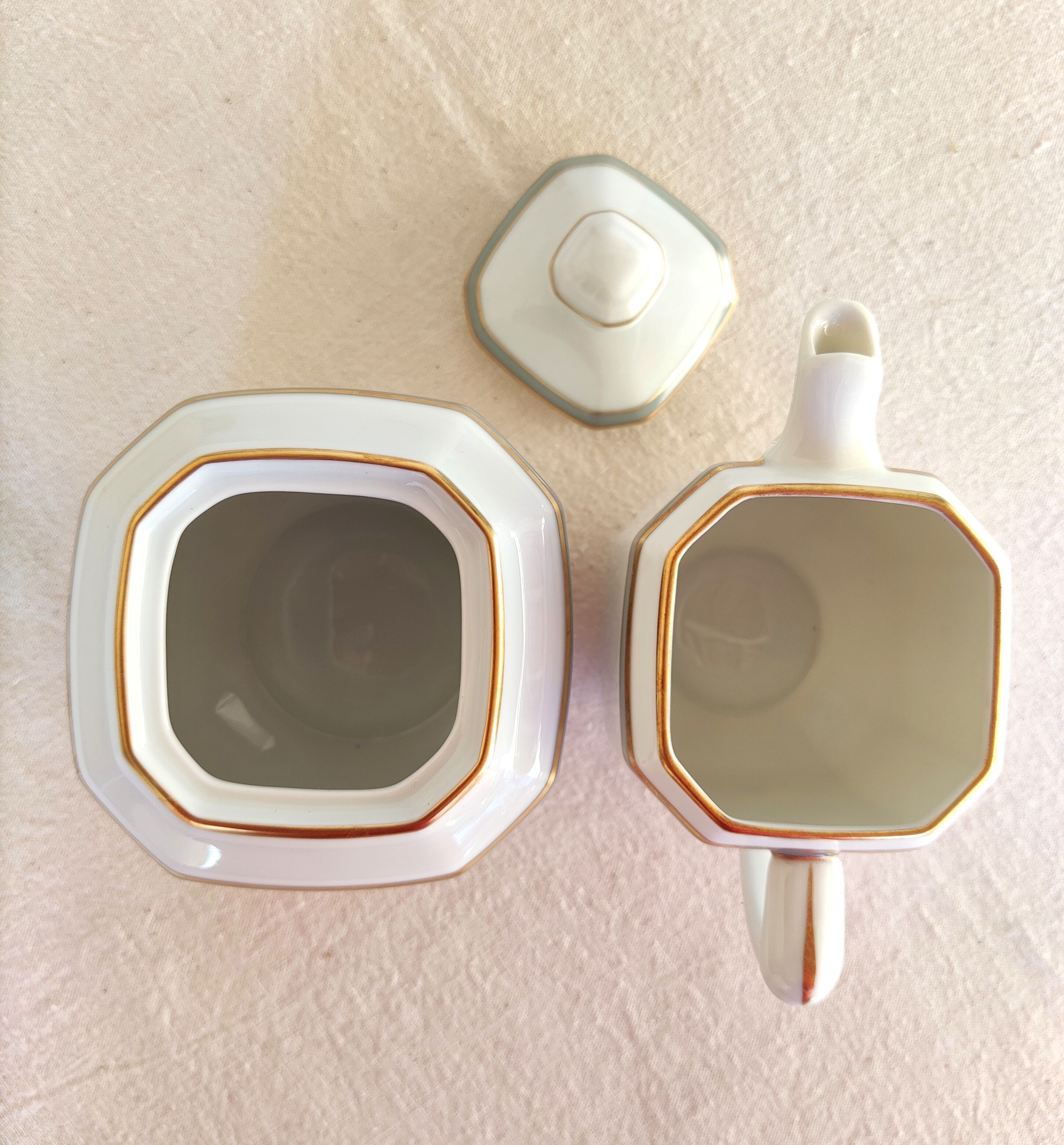 Porcelain creamer and sugar bowl - Elysée model - Jammet et Seignolles