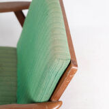 Easy chair in teak and with green upholstery of Danish design, 1960s