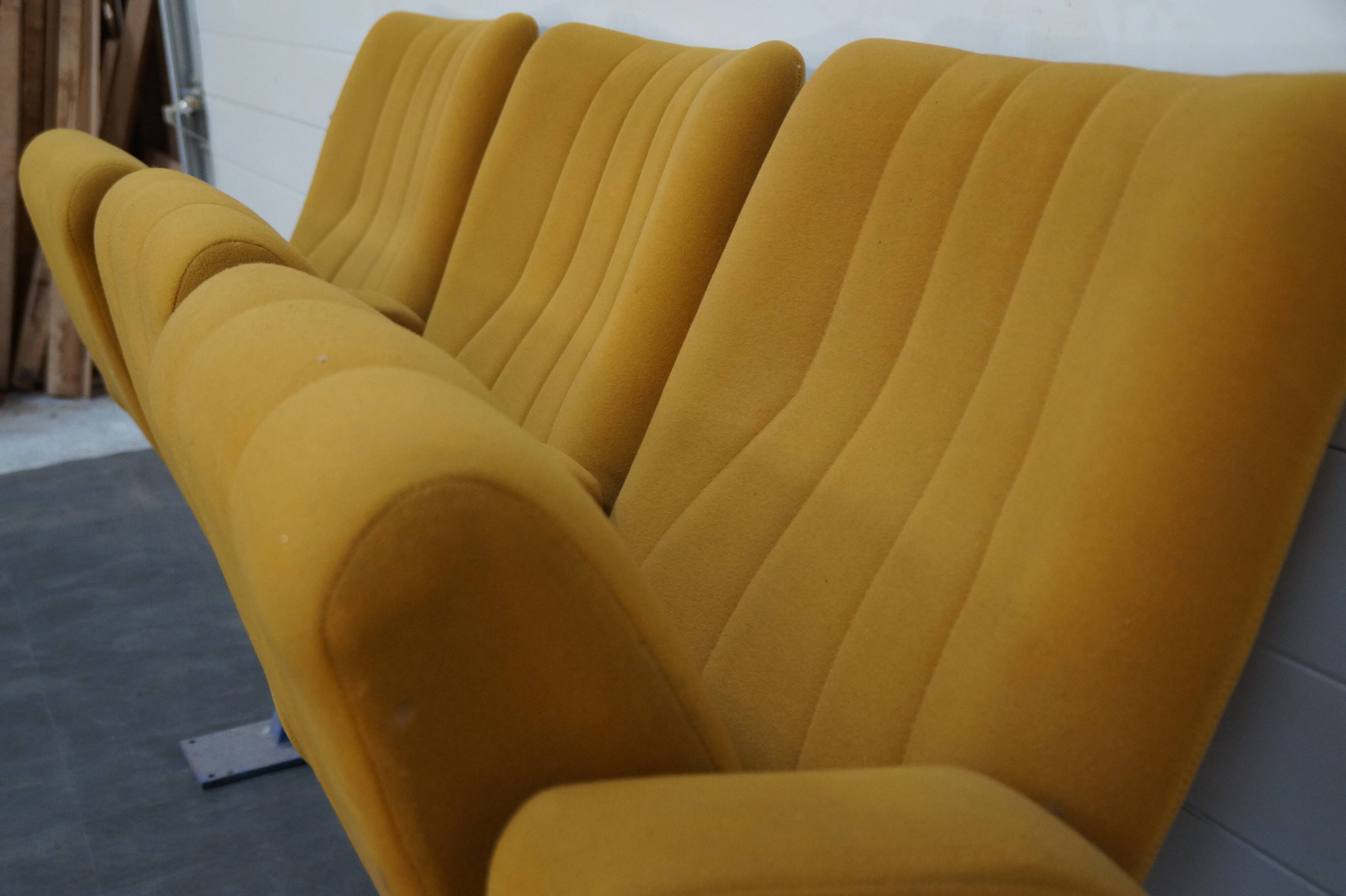 Set of 3 vintage cinema chairs