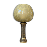 Lampe art déco antique en verre avec socle en bronze