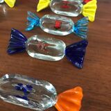 Set of ten murano glass knife holders