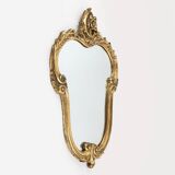 Miroir ovale belge du 20e siècle avec cadre doré de style Louis XV