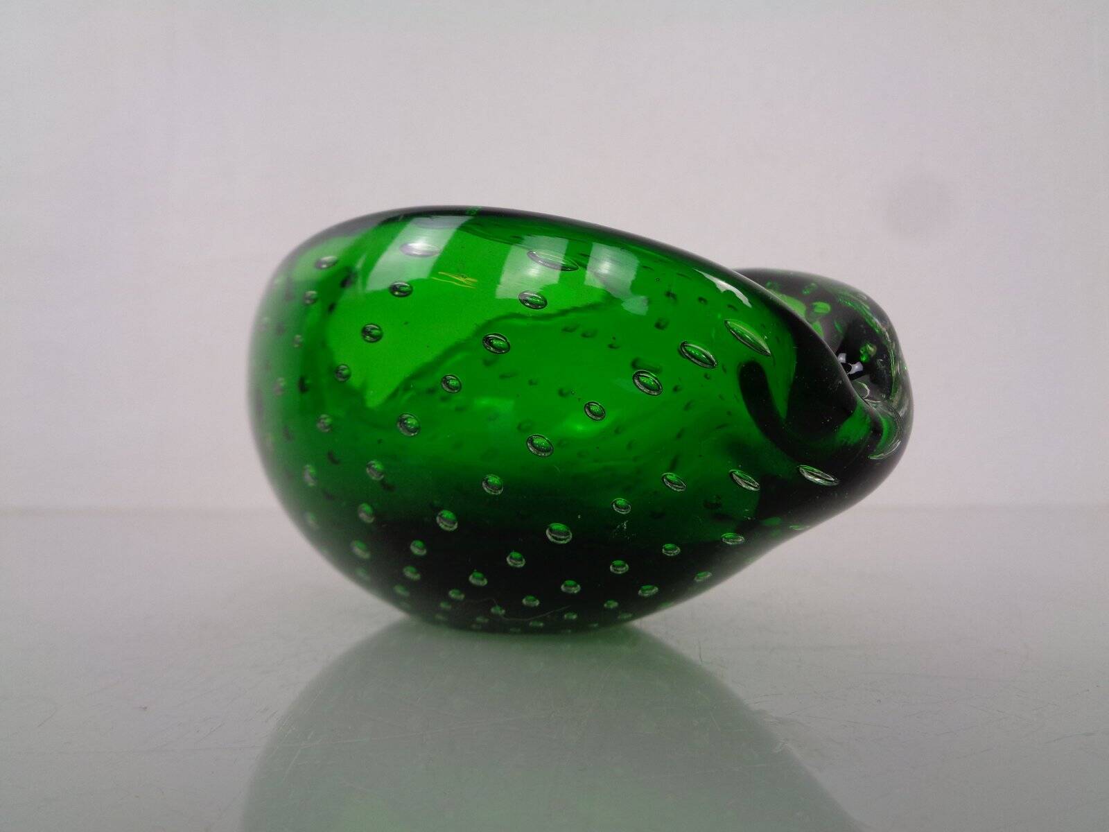 Green Sommerso Murano Glass Ashtray, Italy, 1960s