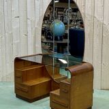 English art deco hairdresser in oak and walnut
