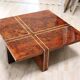 Square Coffee Table In Walnut Burl, 1970s