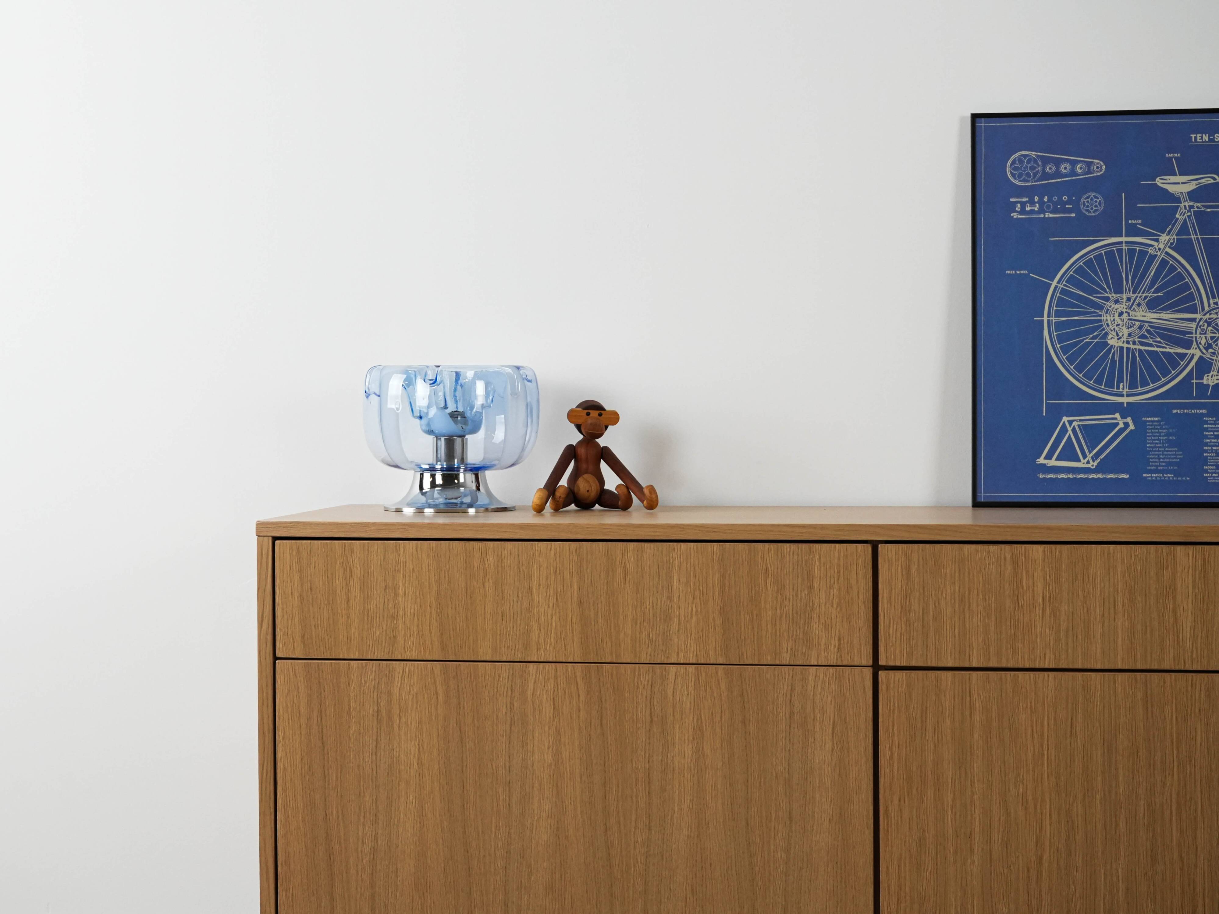 Table lamp, Murano glass, Italian design, 1970s, made in Italy