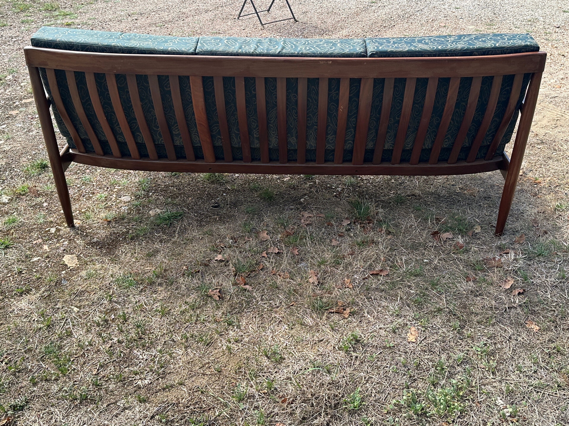 Vintage Scandinavian 3-seater wooden sofa – 1960s/70s