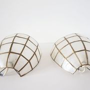 Paire d'appliques en nacre vintage forme coquillage