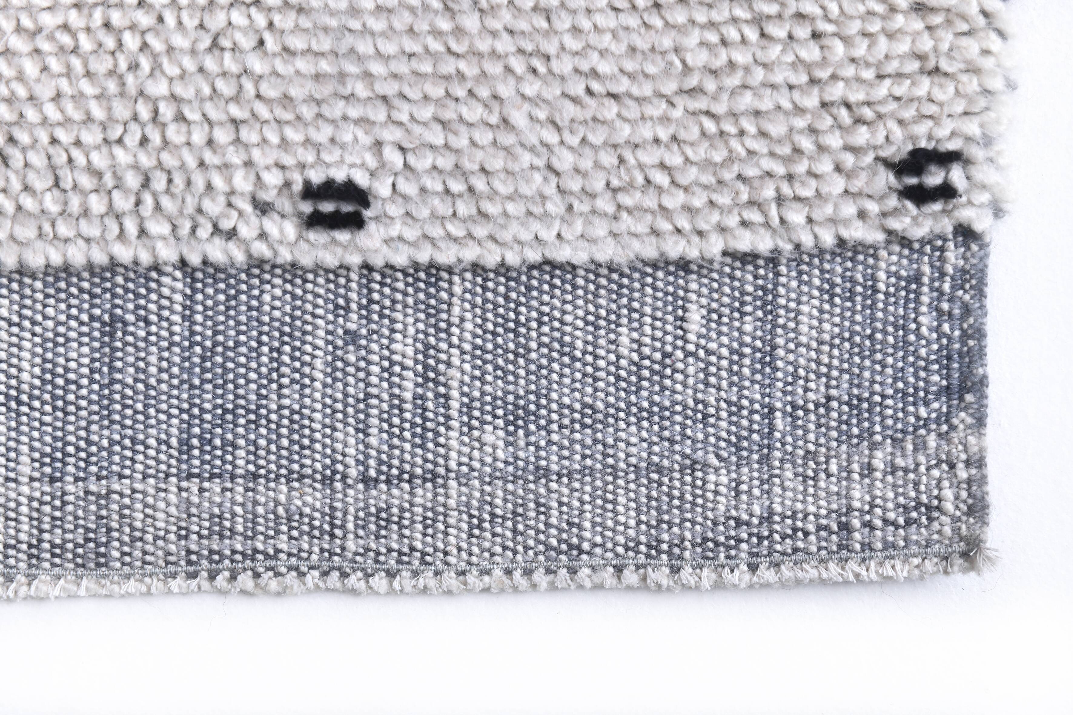 blue wool maroccan style large rug, 300x200 cm wool blue rug