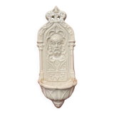 Digoin Sarreguemines earthenware holy water font
