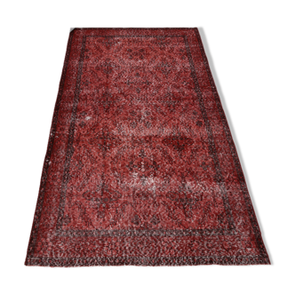 Red & black antique turkish rug 212x118cm