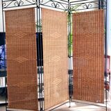 Wrought Iron and Rattan Screen