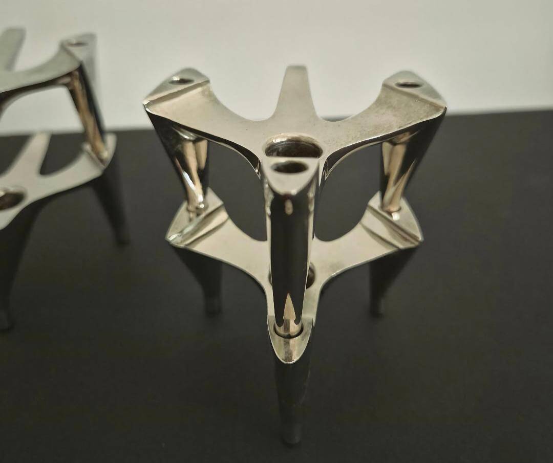 Vintage Fritz Nagel "Vogelflug" Chrome Candlesticks