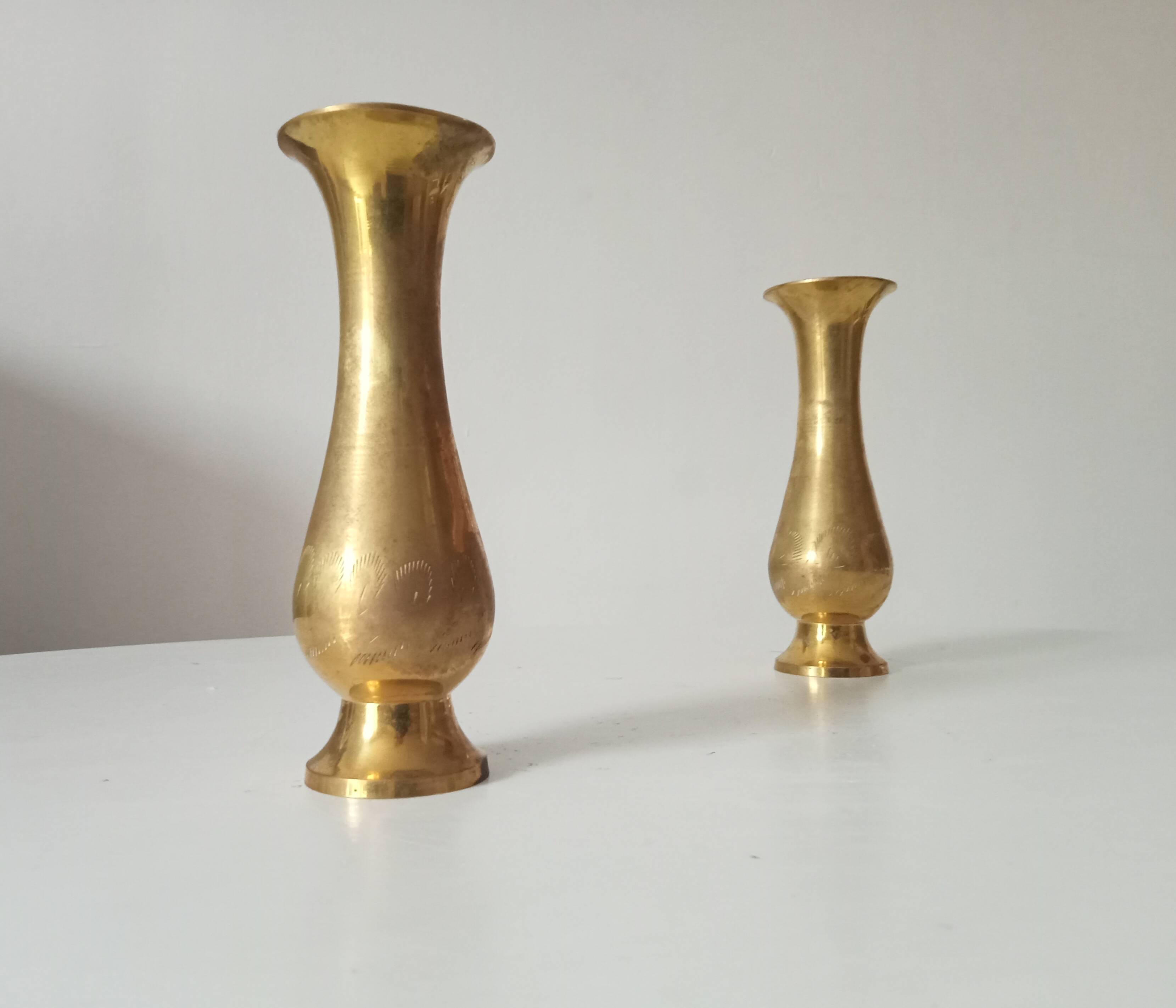 Vintage vase in gilded brass