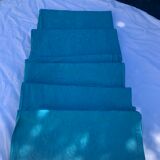 6 damask cotton towels tinted emerald blue
