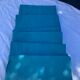 6 damask cotton towels tinted emerald blue