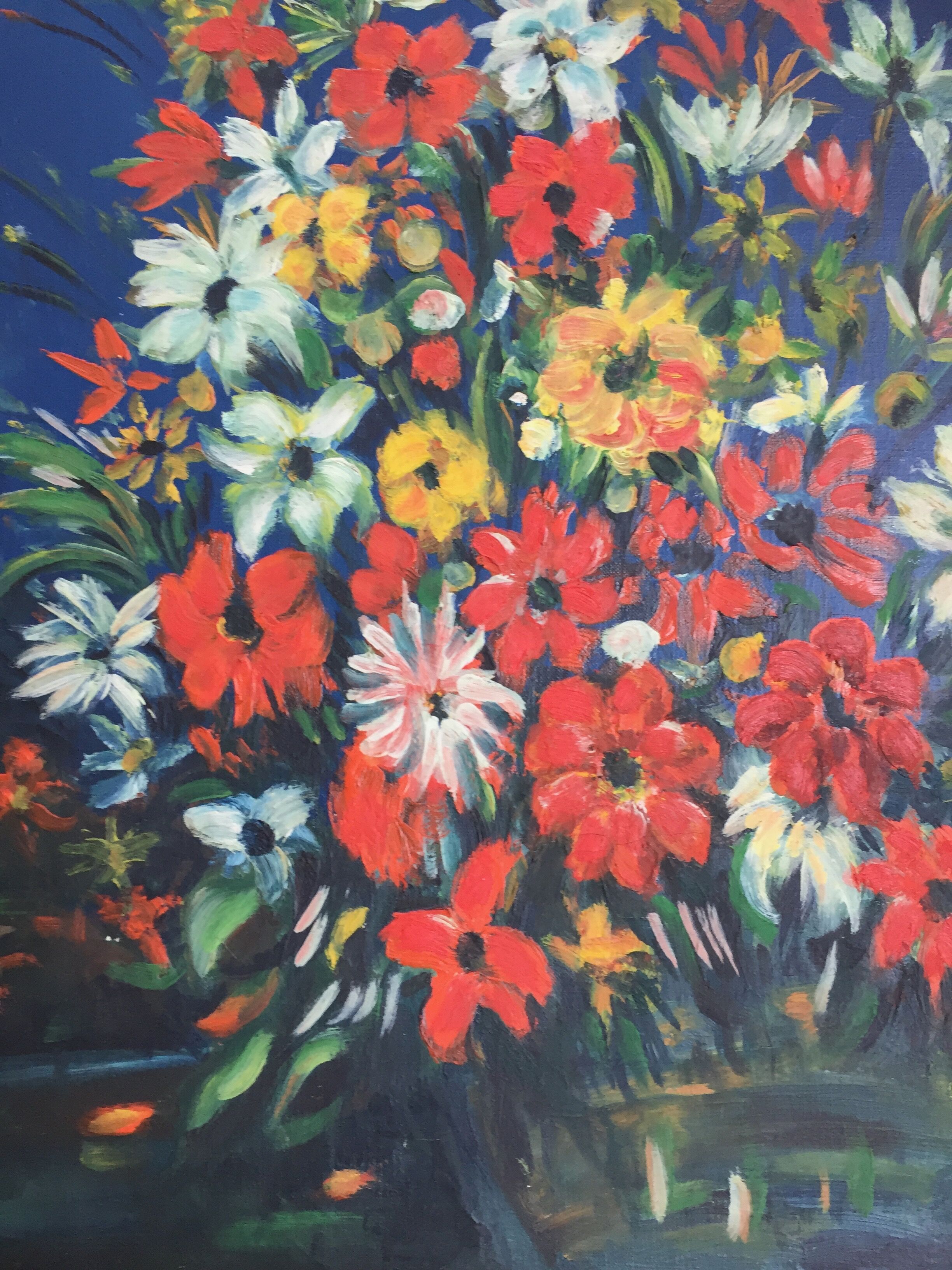Oil canvas bouquet of flowers
