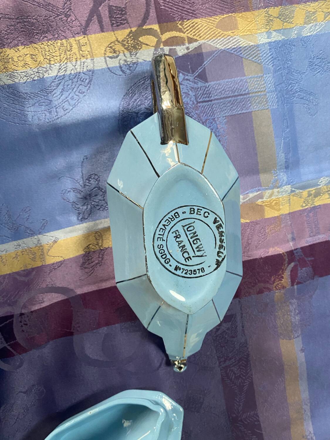 Art Deco tea service stamped Longwy