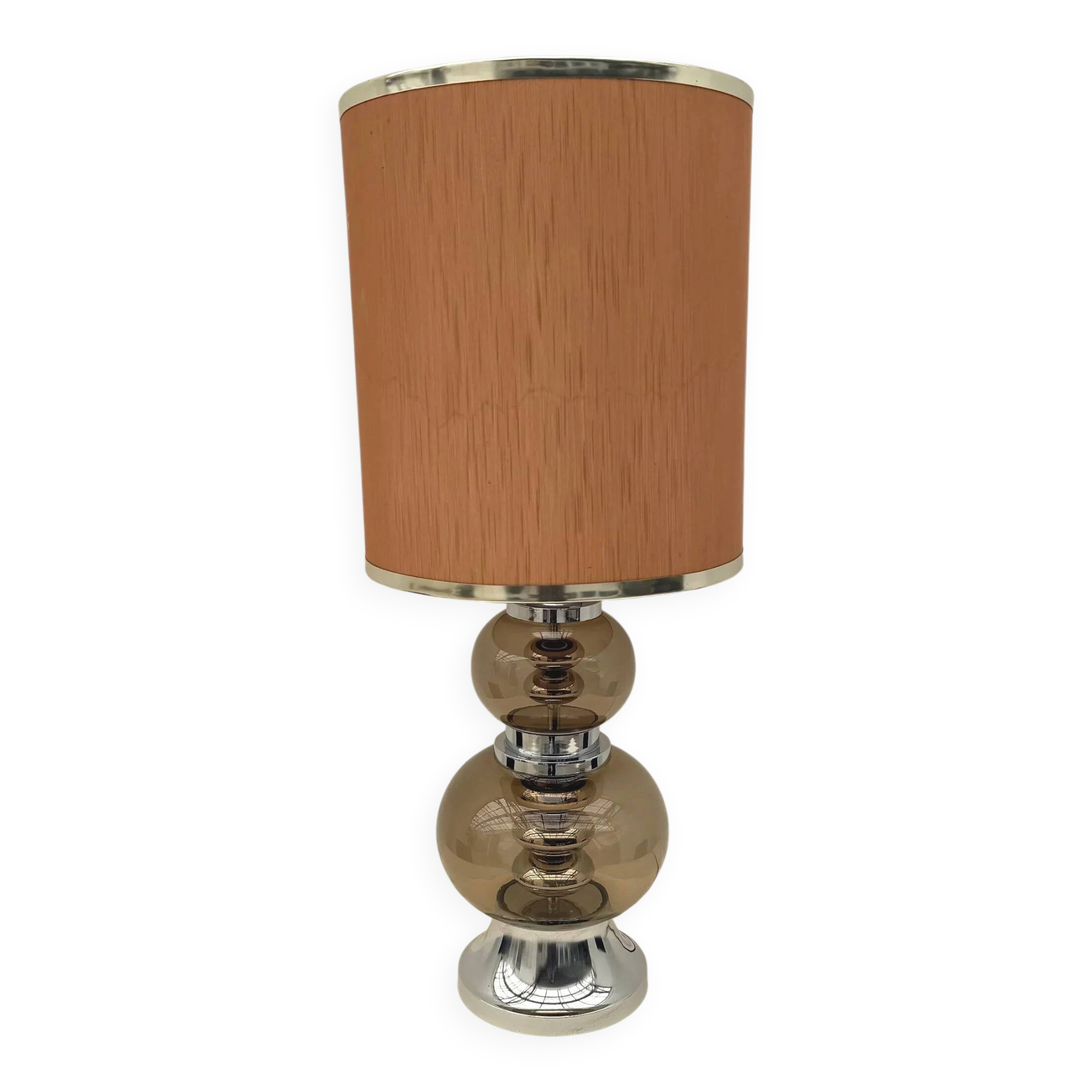 Joseph Richard ESSIG lamp in smoked glass and chrome, Germany 1970