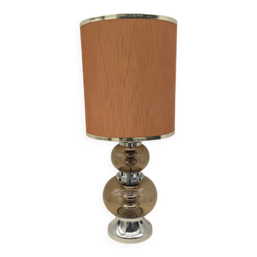 Joseph Richard ESSIG lamp in smoked glass and chrome, Germany 1970