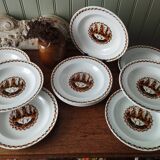 Set of 10 large ironstone plates Art Deco Saint-Amand Water Lily