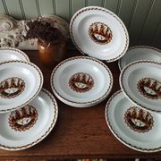 Set of 10 large ironstone Art Deco plates Saint-Amand Water Lily