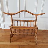 Porte revues en rotin vintage