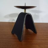 Brutalist Iron and Brass Candleholder, 1960s