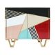 Mid Modern Italian Colored Glass Sideboards with Solid Wood Structure and Brass
