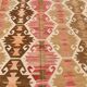 Grand tapis kilim turc vintage, décor bohème multicolore, 289x381 cm