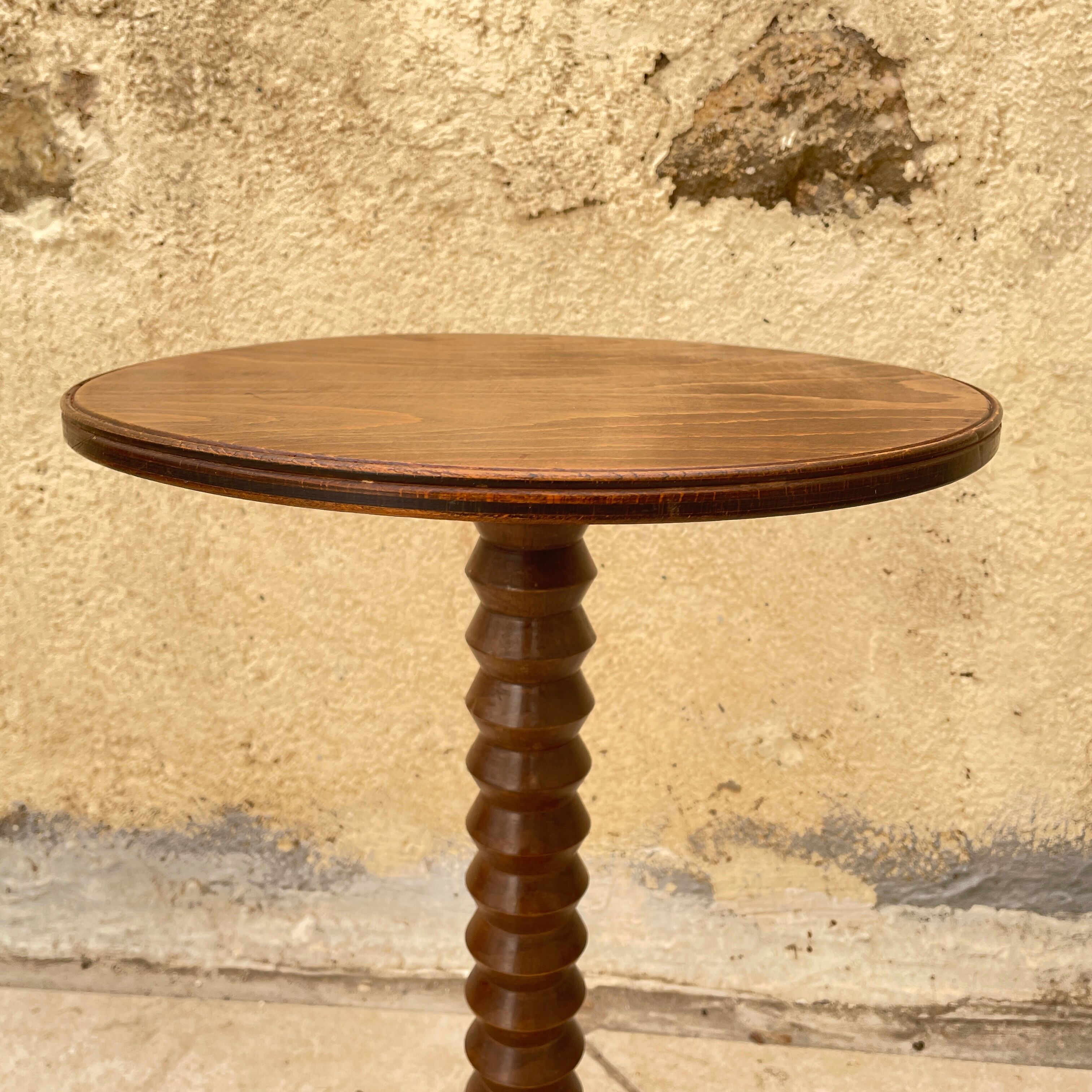 Charles Dudouyt wooden pedestal table