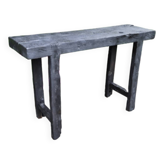 Shou sugi ban burnt wood console workbench