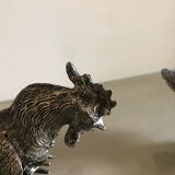 Vintage silver metal roosters