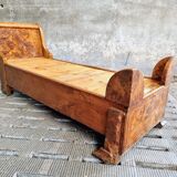 Antique chaise longue daybed Empire style walnut