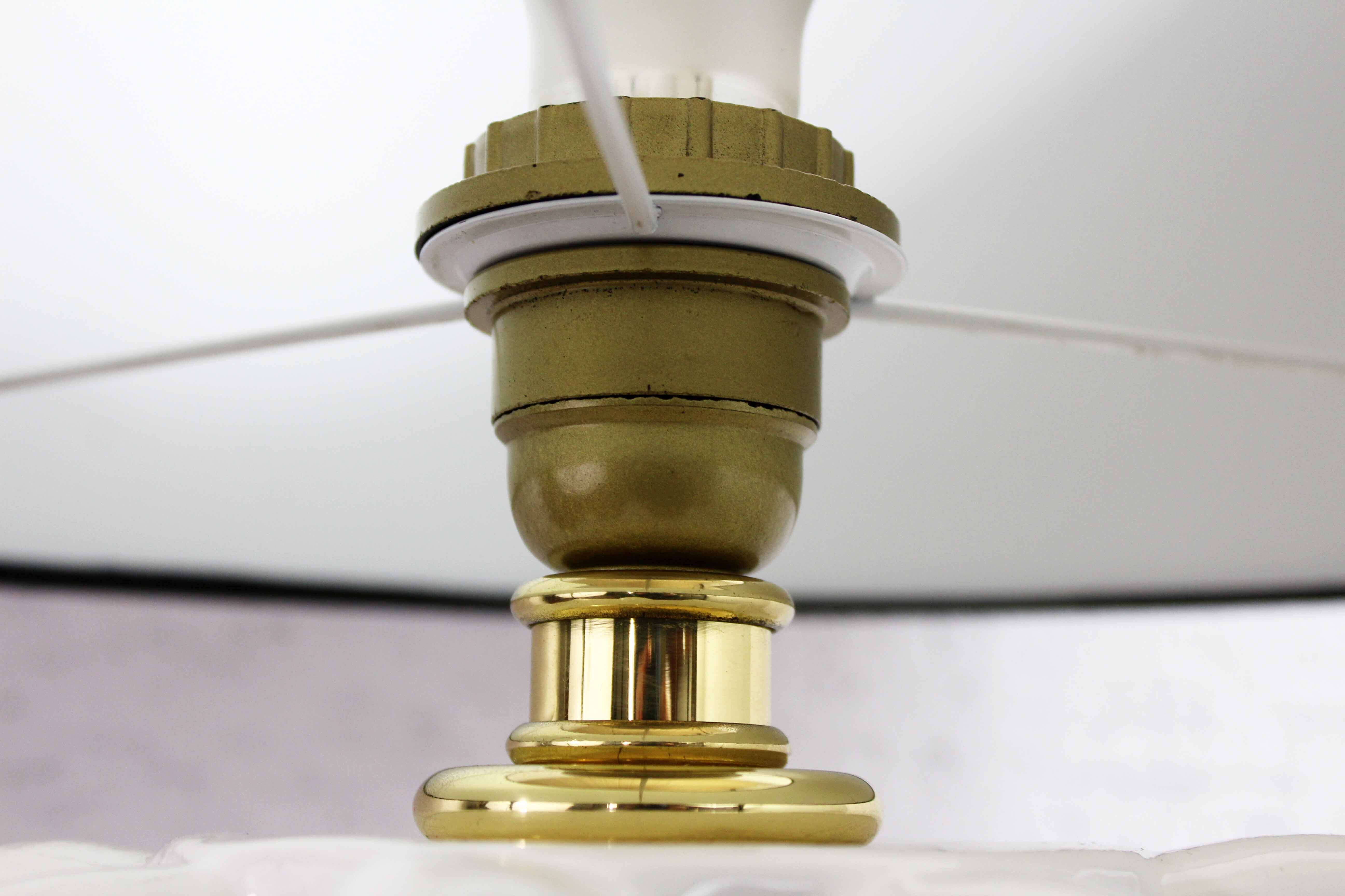 Table lamp ananas ceramic and brass 70s