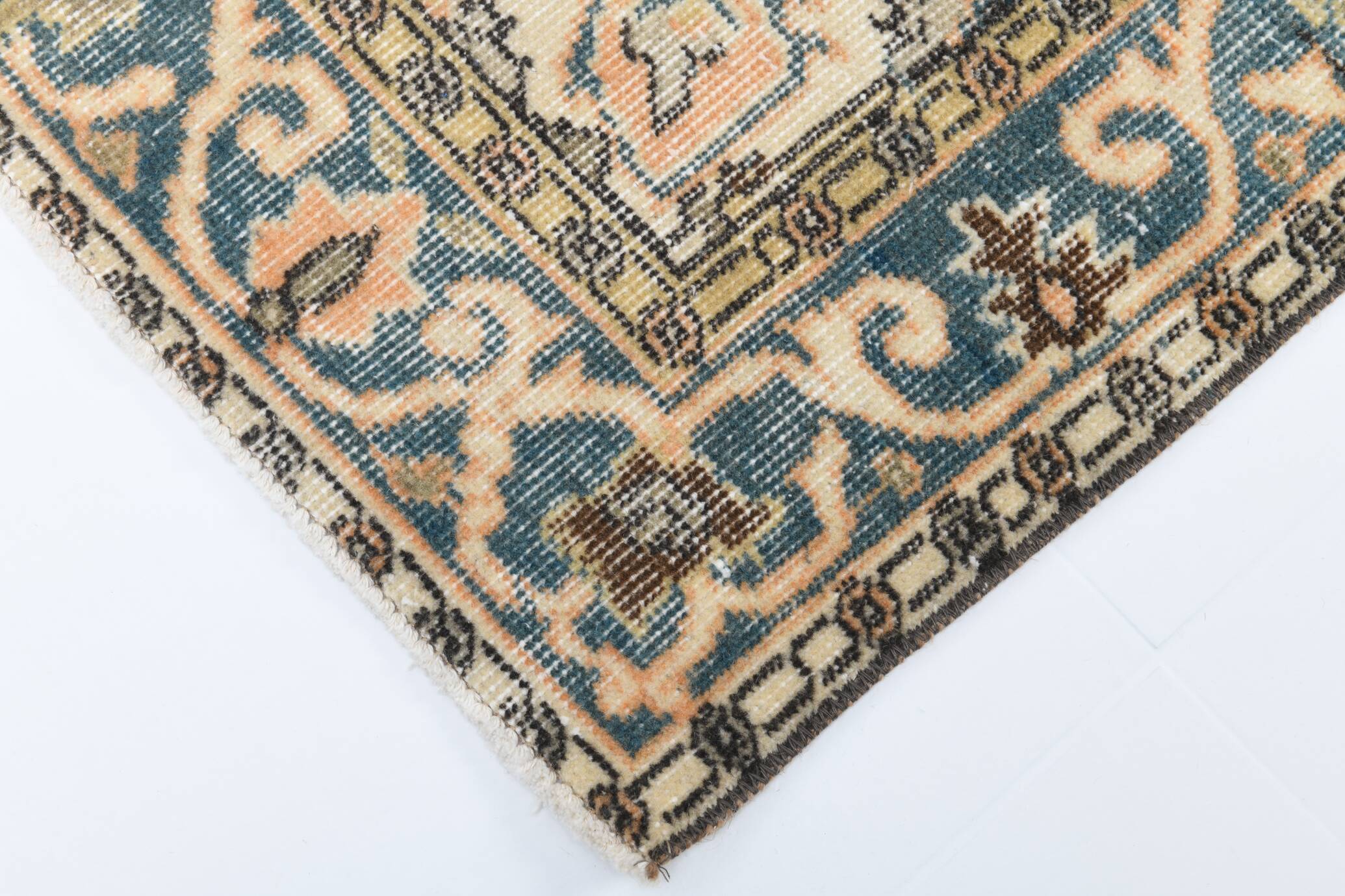 4x6 Dark Teal Green Oriental Vintage Area Rug, 120x194Cm