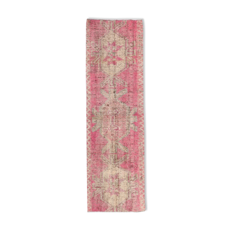 Tapis turque rose & beige 278x84cm