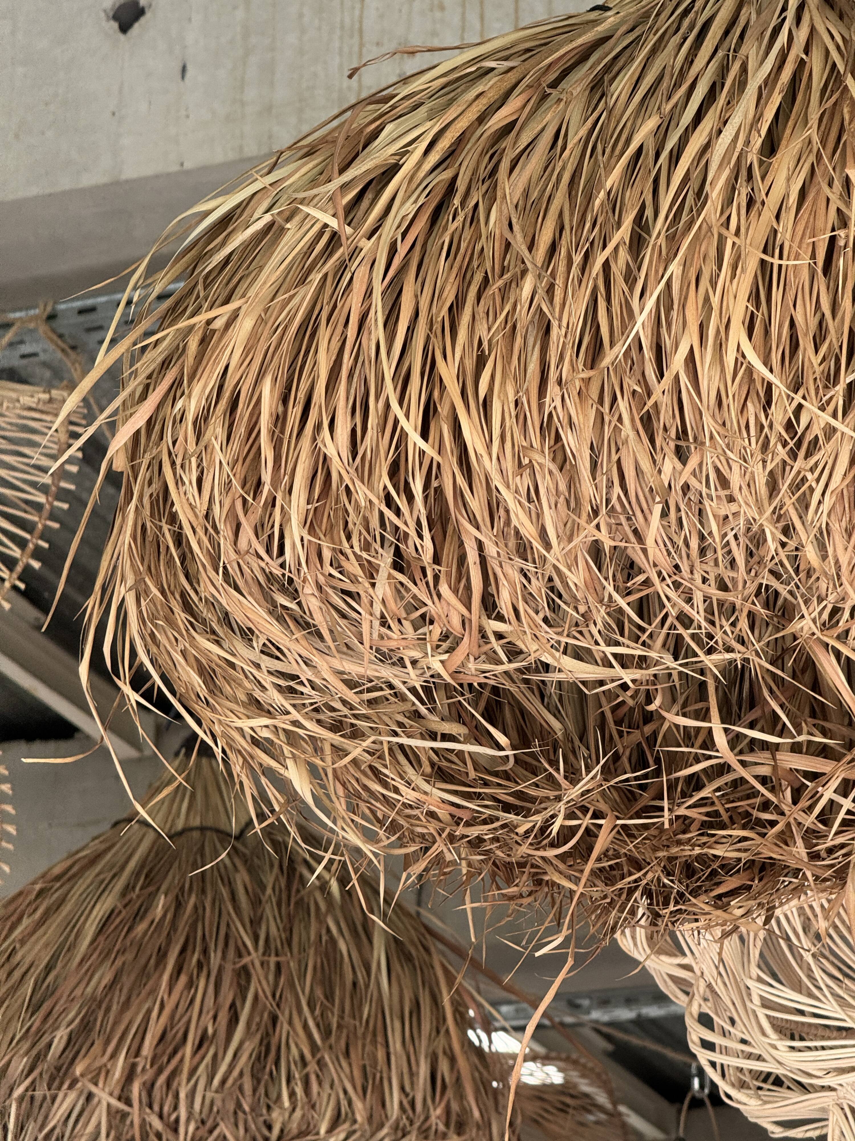 Suspension ou abat-jour en fibres naturelles alang alang H60 D60