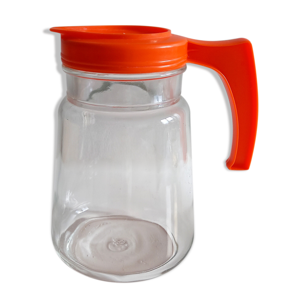 Lot Vintage Années 60 : Carafe à Pompe Atomique Et Verres - Verre Owens-Illinois