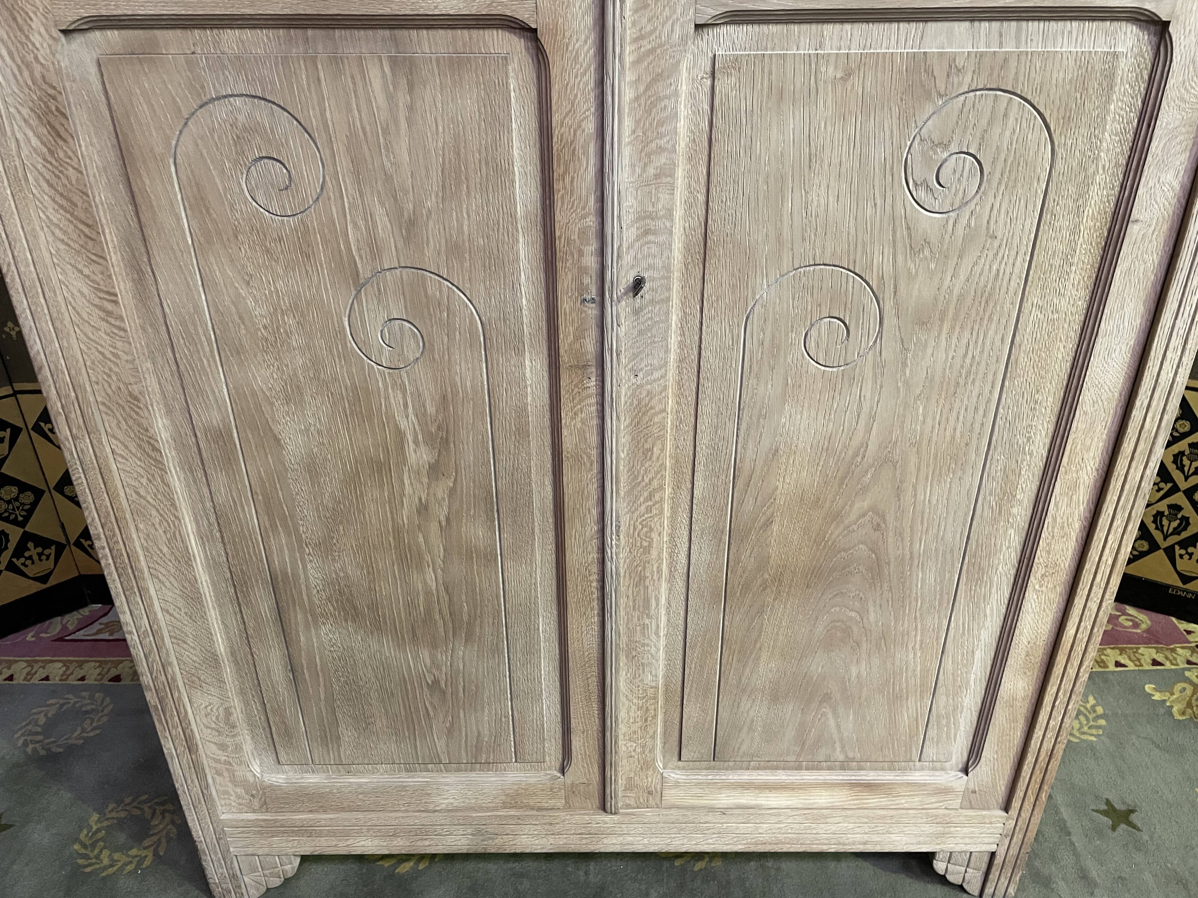Wardrobe -Art Deco solid oak