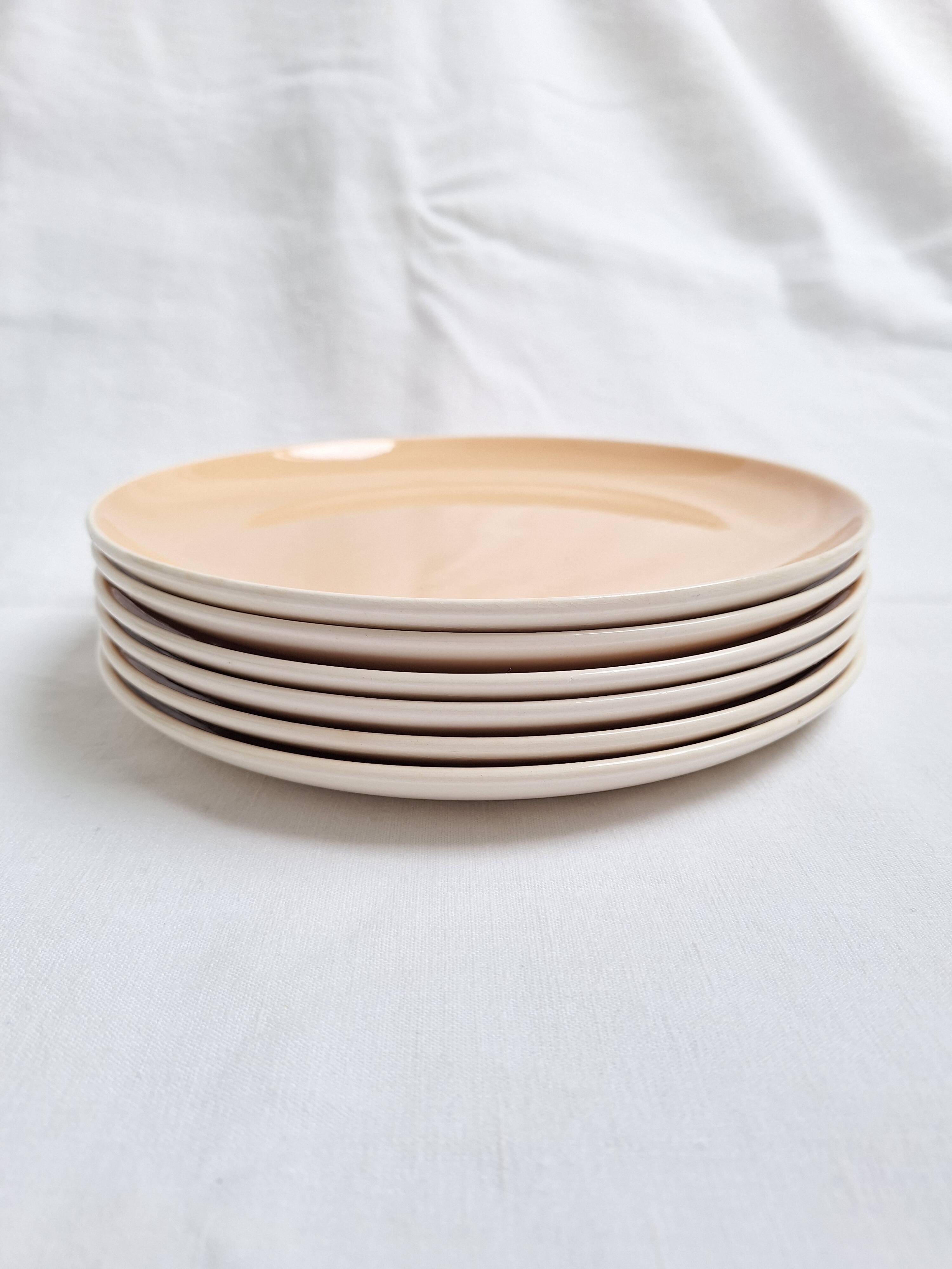 Villeroy & Boch peach-coloured dinner plates