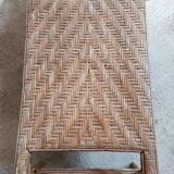 Vintage wicker and rattan chaise longue, deckchair