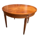 Table ronde style Louis XVI en chêne blond plateau à décor de rosace