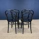 Set of 4 black curved wooden bistro chairs TON Czech Republic 80s