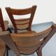 Set of 6 vintage brutalist oak chairs from the 1950s.