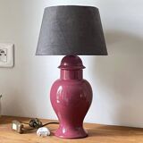 Ceramic and velvet lamp from the 90s